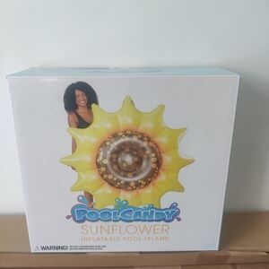 PoolCandy Giant Inflatable 72” Sunflower Island Swim Pool Float (NEW)